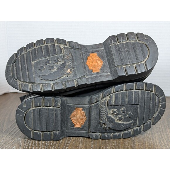 VTG HARLEY DAVIDSON Leather Motorcycle Boots Womens 7 Black Embroidered Rose - Picture 15 of 15